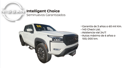 2024 Nissan Comerciales Frontier Pick-Up 4 pts. Pro 4x, Doble Cab., V6, 3.8l, TA, a/ac., piel, RA-17, 4x4