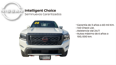 2024 Nissan Comerciales Frontier Pick-Up 4 pts. Pro 4x, Doble Cab., V6, 3.8l, TA, a/ac., piel, RA-17, 4x4