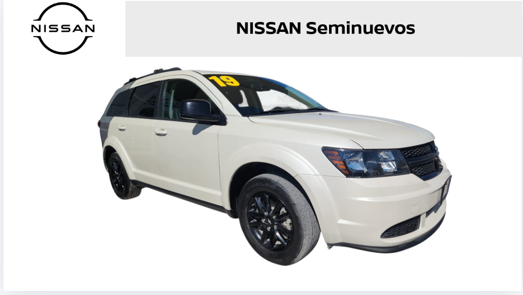 2019 Dodge Journey VUD 5 pts. Sport Plus, 2.4l, TA, VE, piel, QC, DVD, 7 pas., RA-19