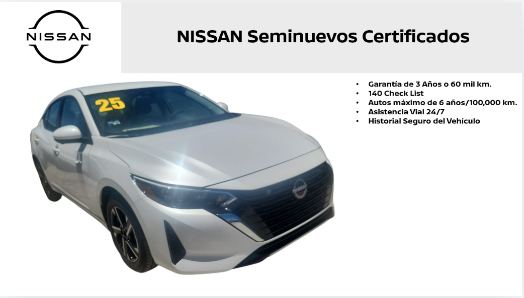 2025 Nissan Sentra 4 pts. Advance, TM6, a/ac., f. niebla, RA-16 (línea anterior)