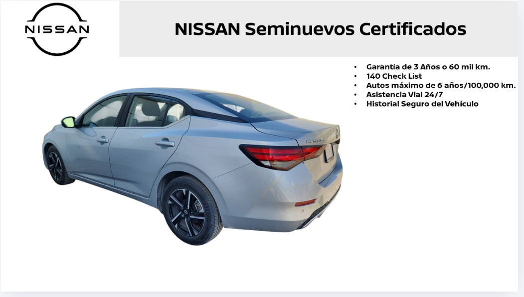 2024 Nissan Sentra 4 pts. Advance, TM6, a/ac., f. niebla, RA-16