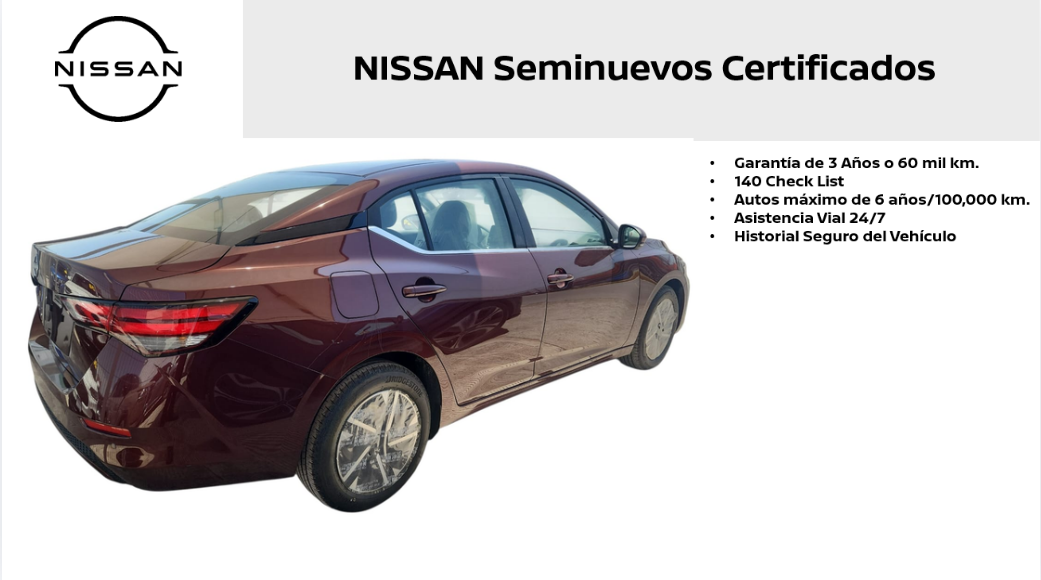 2025 Nissan Sentra 4 pts. Advance, TM6, a/ac., f. niebla, RA-16 (línea anterior)