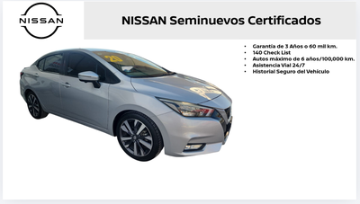 2020 Nissan Versa 4 pts. Platinum, TA, a/ac. Aut., VE, piel, GPS, f. led, RA-17 (línea nueva)