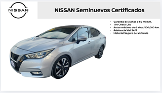 2020 Nissan Versa 4 pts. Platinum, TA, a/ac. Aut., VE, piel, GPS, f. led, RA-17 (línea nueva)
