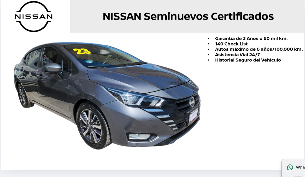 2023 Nissan Versa Advance cvt 1.6 lts