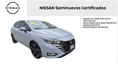 2024 Nissan Versa 4 pts. Exclusive, TA, a/ac. Aut., piel, f. niebla, f. led, RA-17