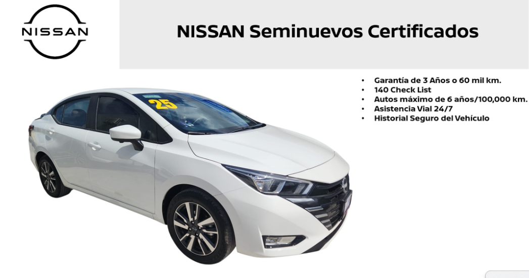 2025 Nissan Versa 4 pts. Advance, TM5, a/ac., f. niebla, RA-16 (línea anterior)