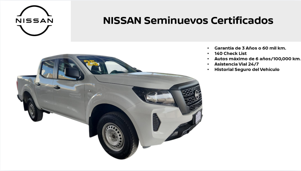 2025 Nissan Comerciales Frontier y NP 300 Frontier Pick-Up 4 pts. Frontier SE, Doble Cab., L4, 2.5l, TM6, a/ac., VE, R-16