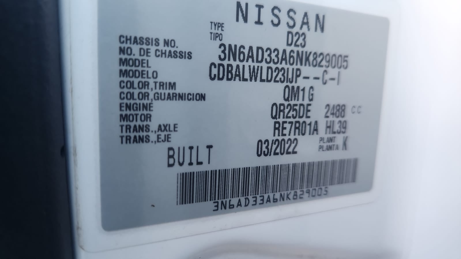 2022 Nissan Comerciales Frontier y NP 300 Frontier Pick-Up 4 pts. Frontier Platinum LE, Doble Cab., L4, 2.5l, TA, a/ac., piel, f. led, RA-18