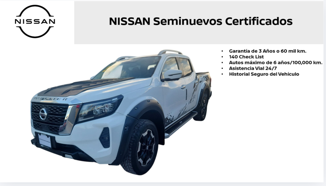 2022 Nissan Comerciales Frontier y NP 300 Frontier Pick-Up 4 pts. Frontier Platinum LE, Doble Cab., L4, 2.5l, TA, a/ac., piel, f. led, RA-18