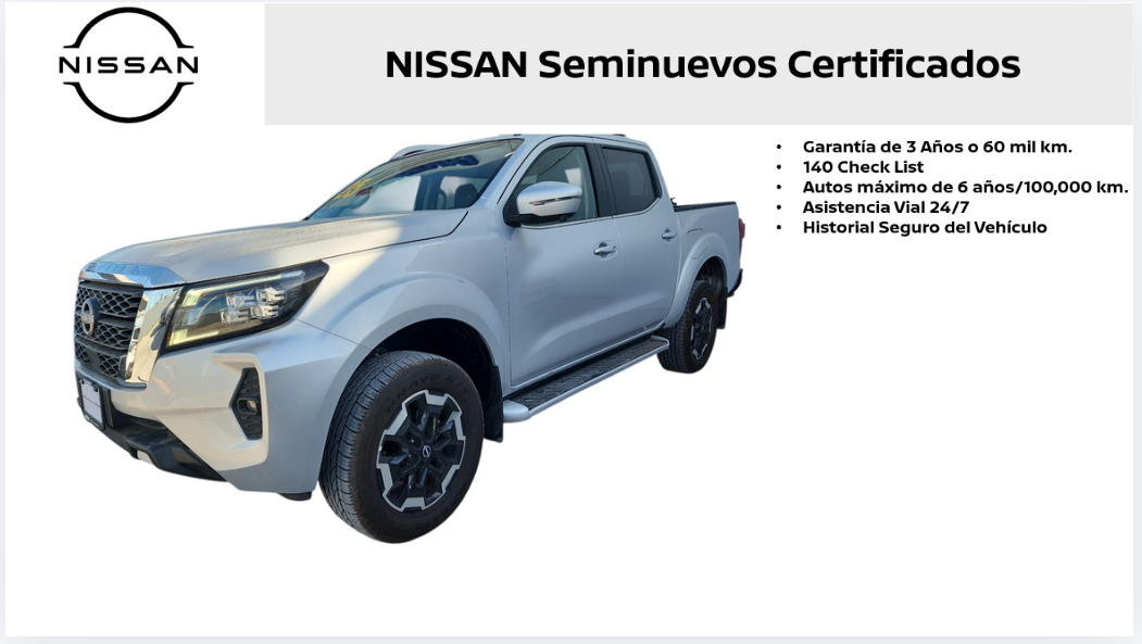 2025 Nissan Comerciales Frontier y NP 300 Frontier Pick-Up 4 pts. Frontier Platinum LE, Doble Cab., L4, 2.5l, TA, a/ac., piel, f. led, RA-18