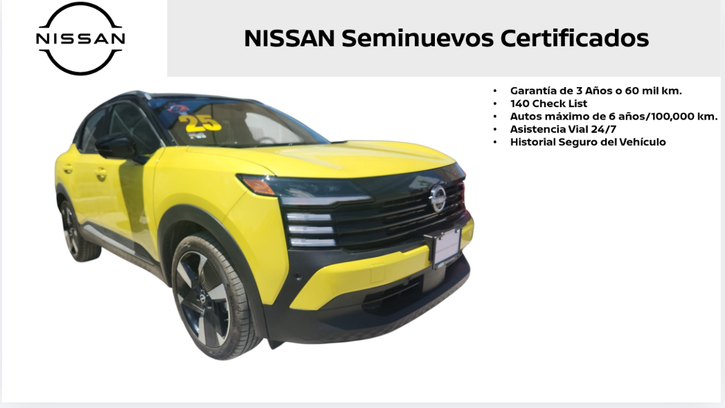 2025 Nissan Kicks VUD 5 pts. Platinum, 2.0l, TA, TP, s. Bose, pantalla touch 12