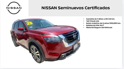 2025 Nissan Pathfinder VUD 5 pts. Platinum, 3.5l, TA, piel premium, RA-20, 4x4