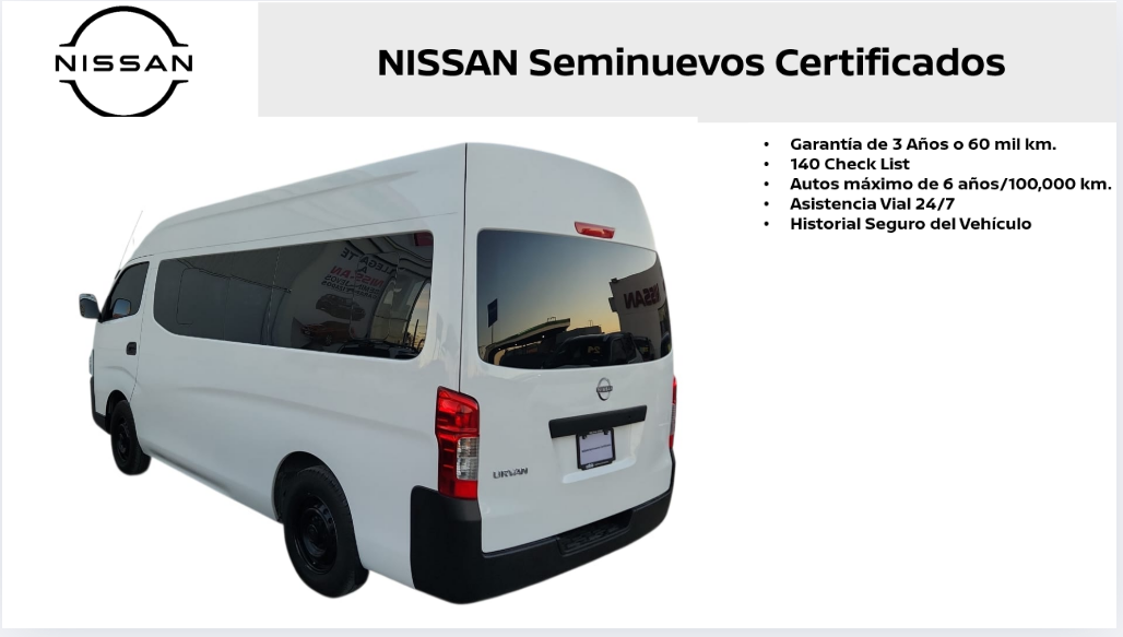 2025 Nissan Urvan Pasajeros 4 pts. TM5, a/ac., VE, 11 pas.