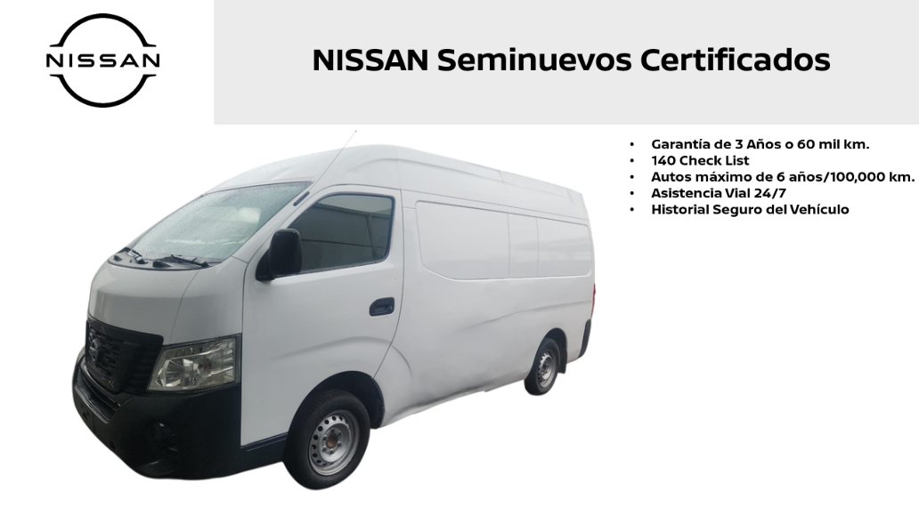 2021 Nissan Comerciales Urvan Panel 4 pts. Amplia, TM5, a/ac.