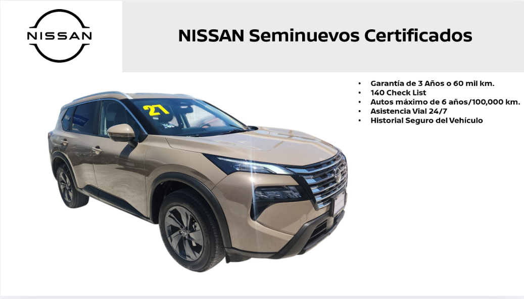 2027 Nissan X-Trail VUD 5 pts. Exclusive, TA, piel, RA-18