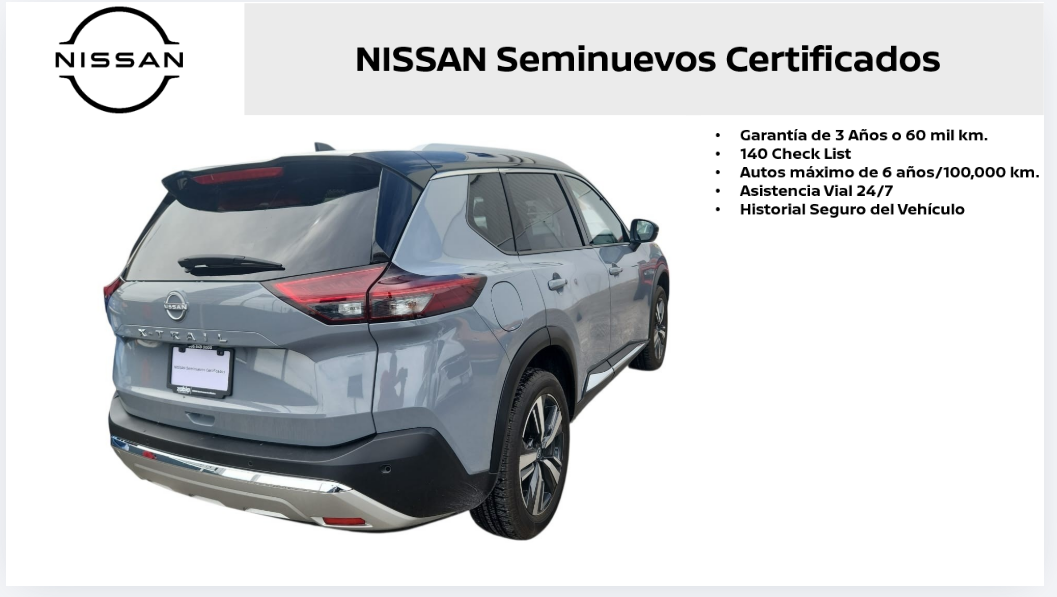 2026 Nissan X-Trail VUD 5 pts. Platinum Plus, TA, piel, QCP, GPS, ADAS, RA-19