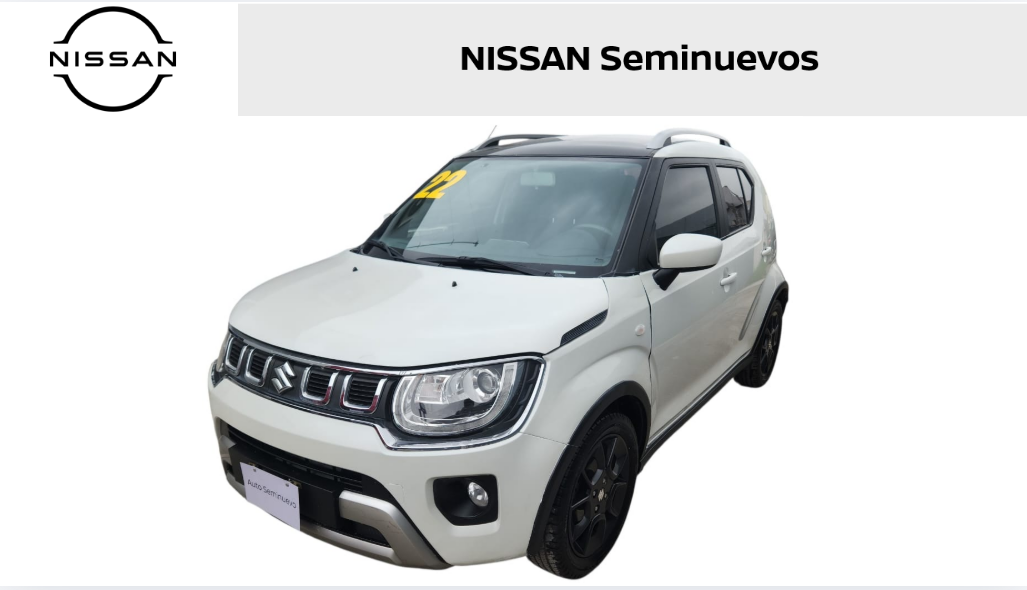 2022 Suzuki Ignis 5 pts. GLX, 1.2l, TM5, a/ac. Aut., VE, GPS, RA-16