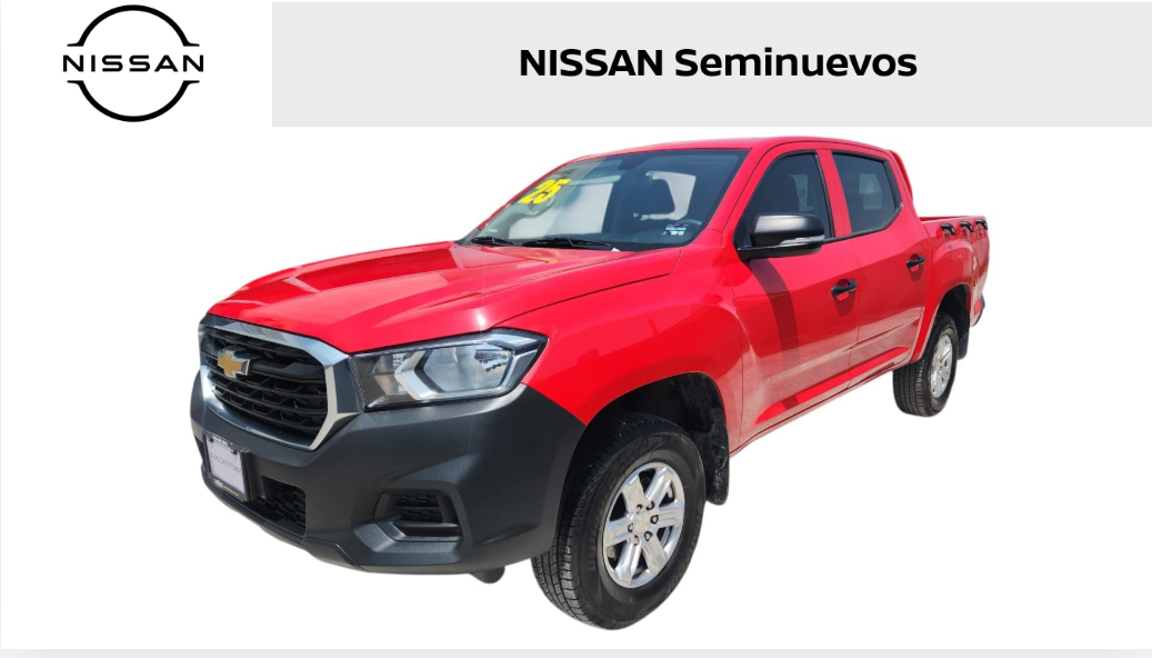 2025 Chevrolet Comerciales S10 Max 4 pts. Pick-Up, Doble Cab., 2.0T, TM6, a/ac., RA-16, 4x4