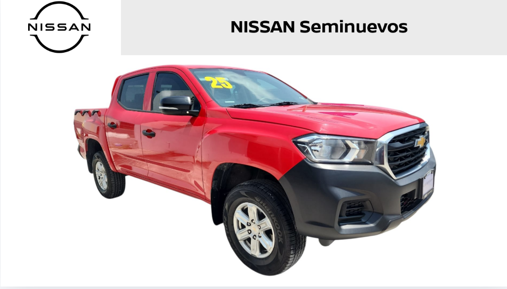 2025 Chevrolet Comerciales S10 Max 4 pts. Pick-Up, Doble Cab., 2.0T, TM6, a/ac., RA-16, 4x4
