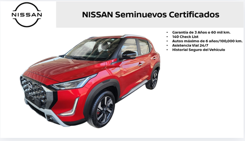 2025 Nissan Magnite VUD 5 pts. Exclusive, 1.0T, TM5, piel, RA-16